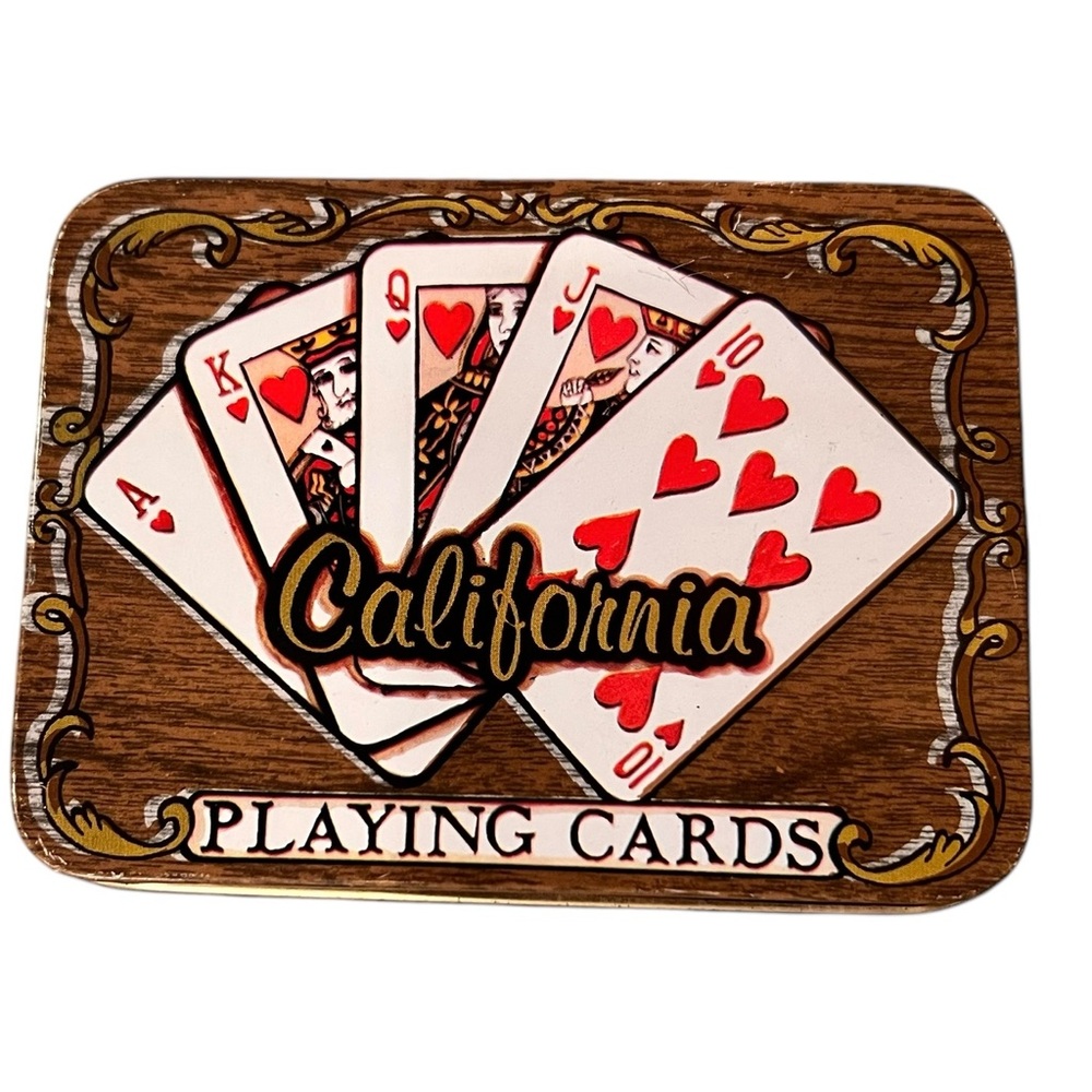 Vintage 1 Deck PLAYING CARDS SOUVENIR OF CALIFORNIA New In Plastic W/ Case